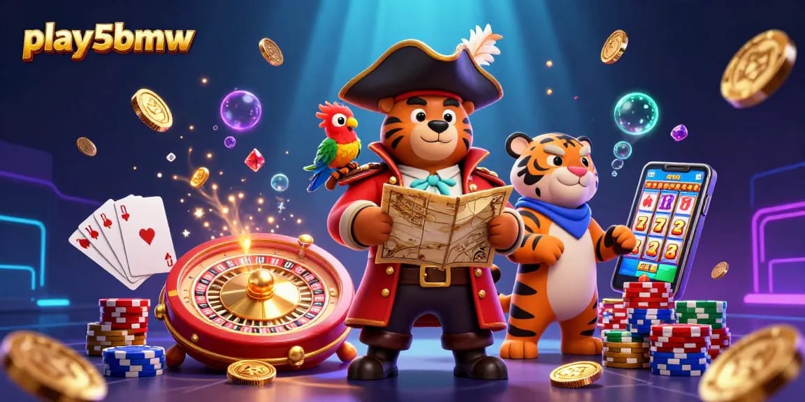Experience thrilling gameplay at play5bmw with a 3D pirate scene showcasing dynamic casino elements.