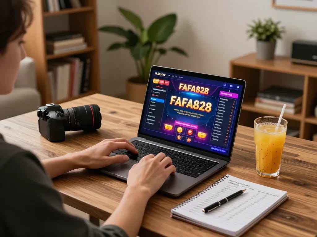 FAFA828 user engaged in online gaming strategy session at home