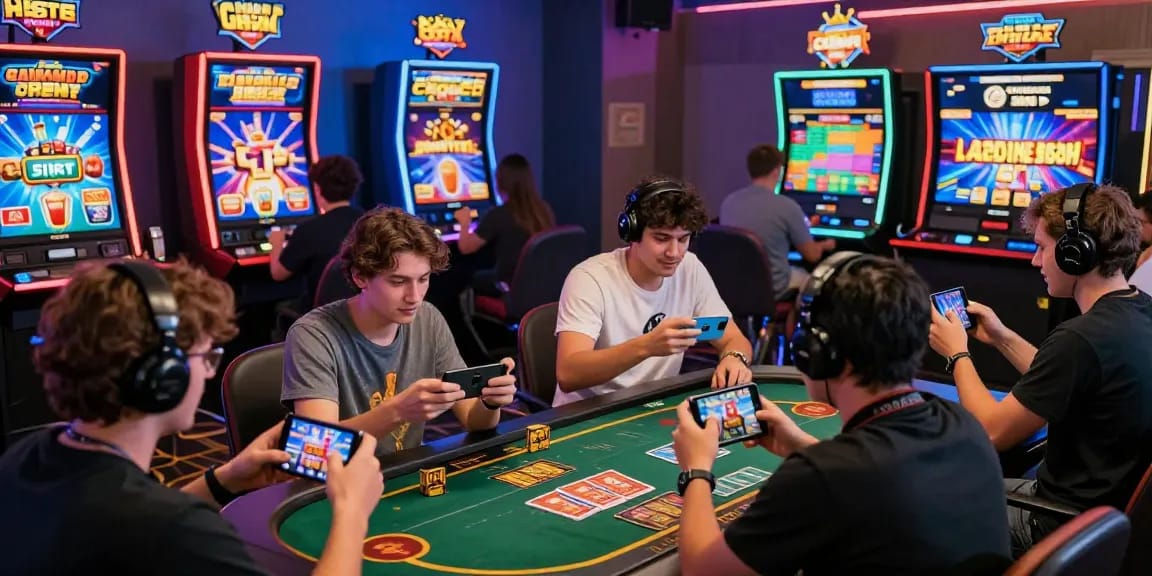 Exciting live gaming scene highlighting gamebaidoithuong is engaged players enjoying popular card games and vibrant visuals.