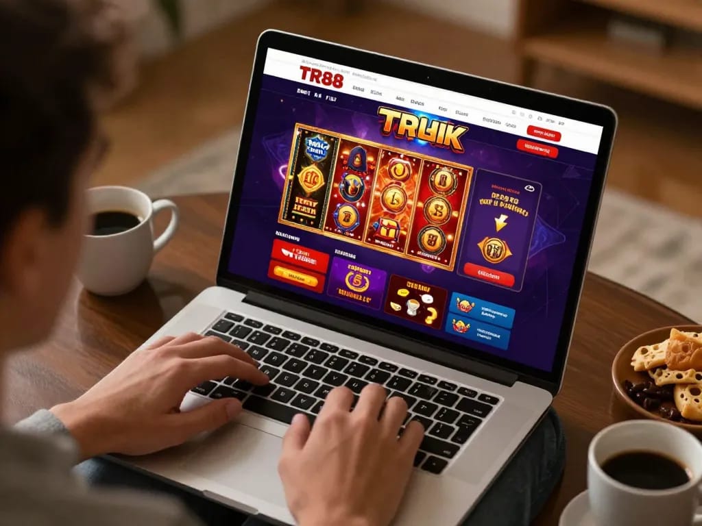Engaging with TR88 trang chủ online casino, showcasing diverse games and user-friendly interface.