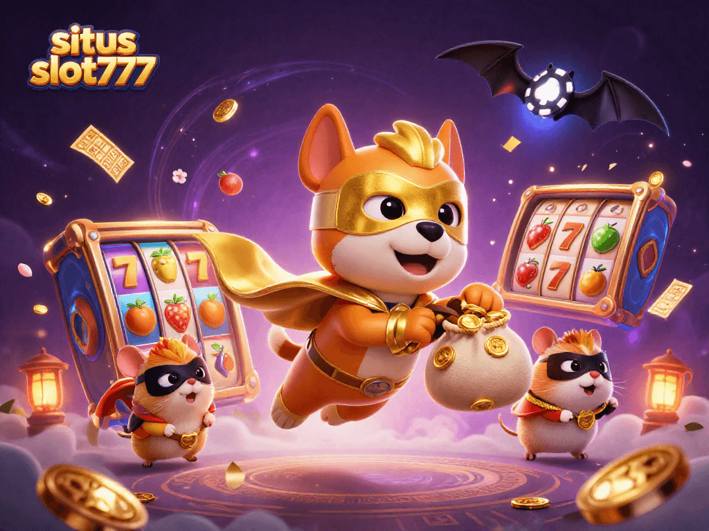 Engage with situs slot777’s thrilling jackpots and colorful gaming elements in this dynamic illustration.