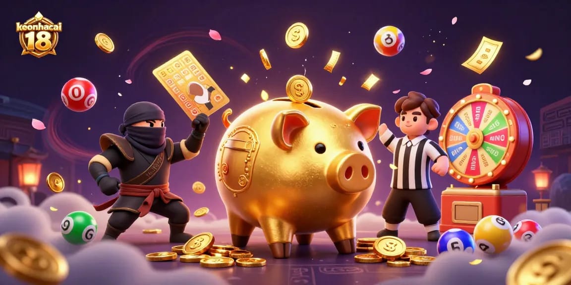 Experience exciting wins with keonhacai 18 in this vibrant lottery scene featuring dynamic elements.