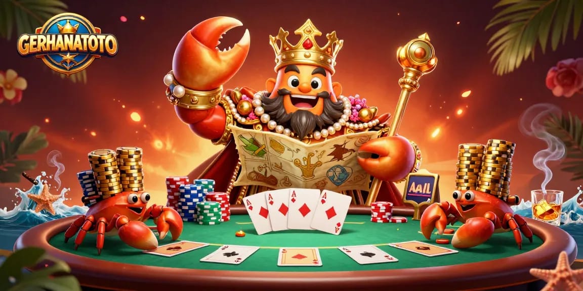 Menangkan pengalaman judi dengan GERHANATOTO, ilustrasi kasino berwarna cerah dan detil.