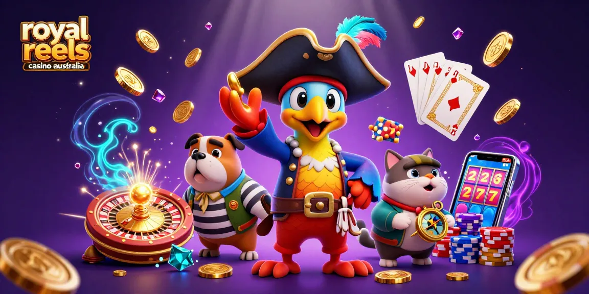 Experience thrilling action at Royal Reels Casino Australia with a dynamic pirate-themed gaming scene.