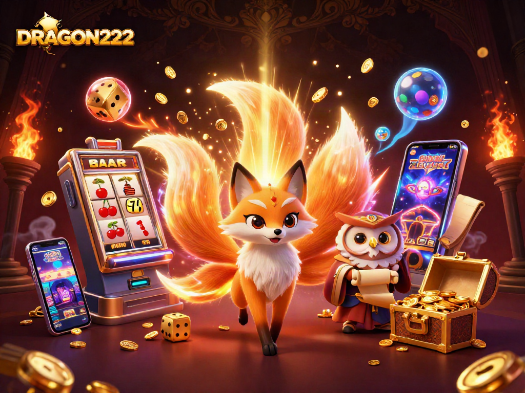 Experience the vibrant world of DRAGON222 with dazzling slots, characters, and jackpots.