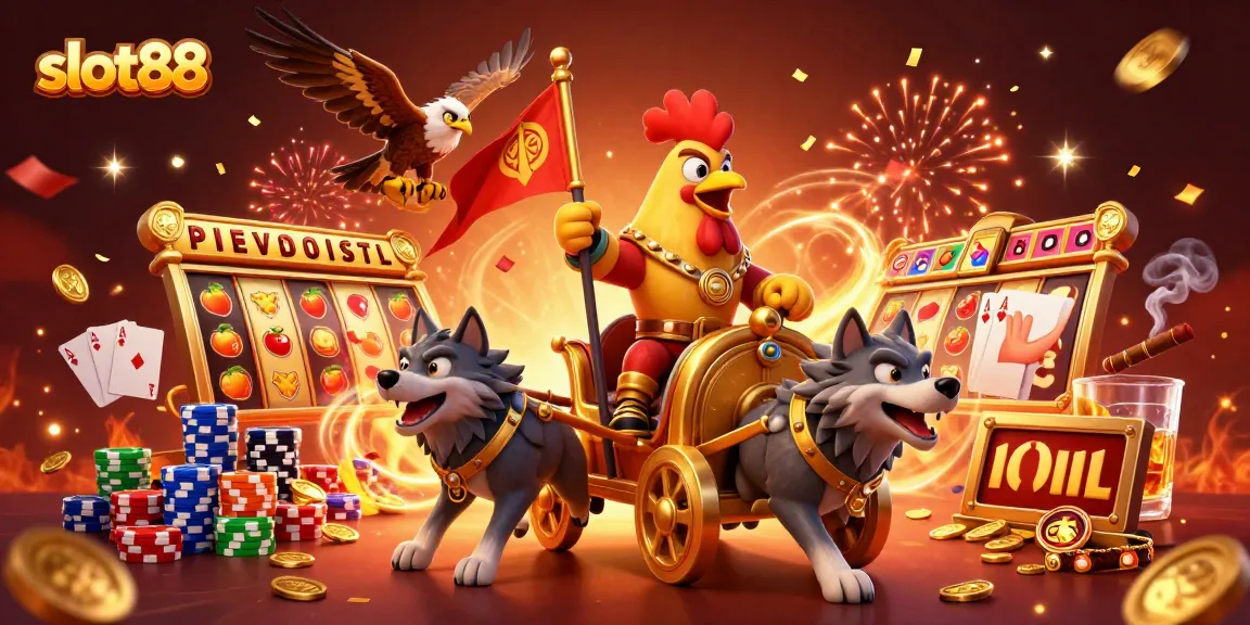 Engage with thrilling slot88 adventures featuring vibrant symbols, chariots, and winning moments.