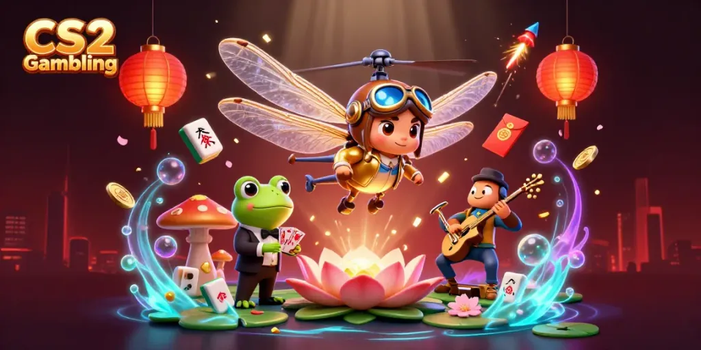 Engage in CS2 Gambling while enjoying a lively casino scene with dynamic characters and elements.