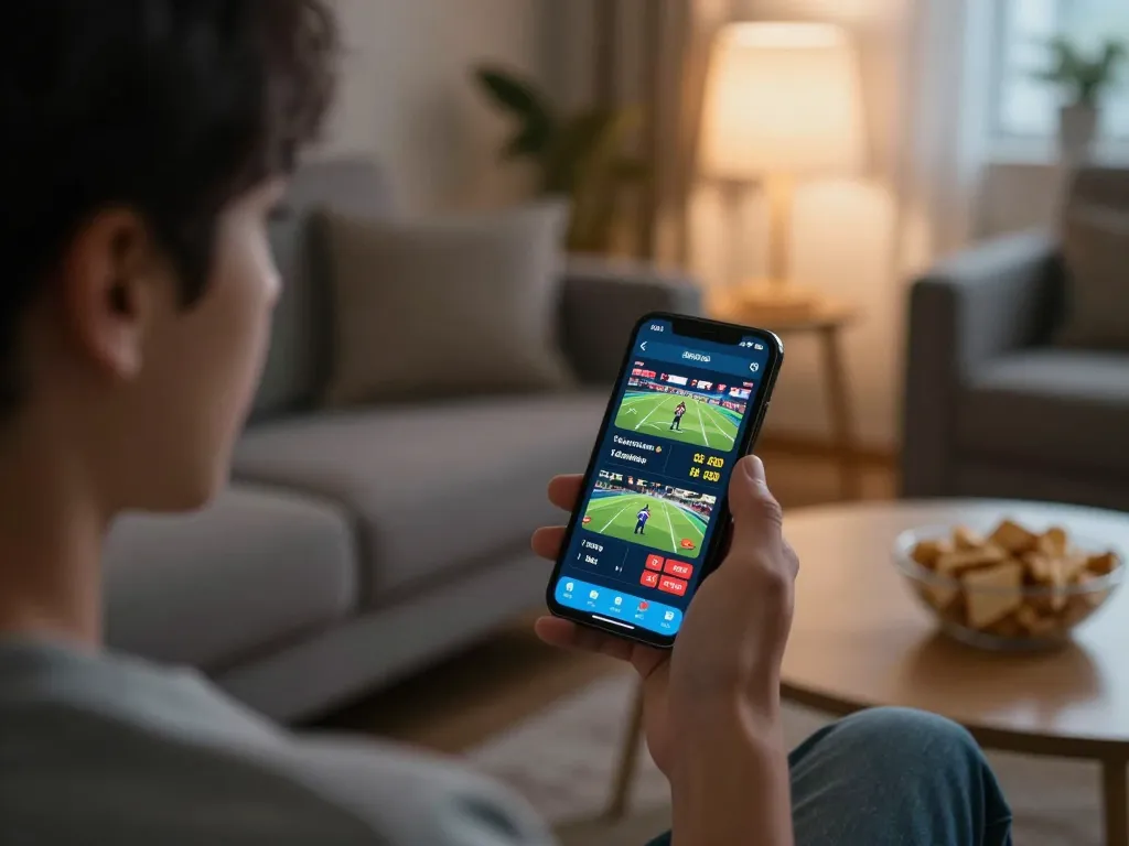 Engaging in online sports betting with ทางเข้า m116 on a mobile app, showcasing user excitement