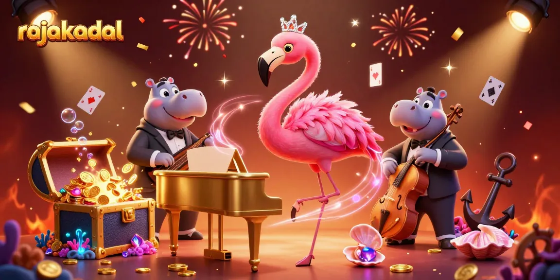 Rasakan keseruan bermain game di rajakadal dengan penyanyi flamingo dan bassist hippo yang menakjubkan.