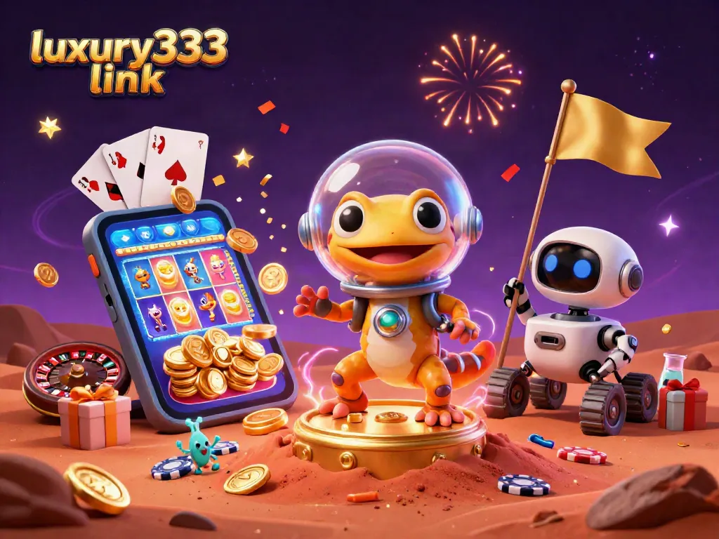 Menyenangkan dan menarik, luxury333 link dari kasino emas di Mars dengan gecko Martian dan permainan slot.