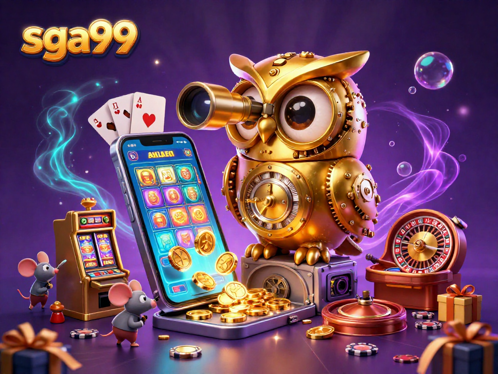 Engage in thrilling gaming experiences with sga99, featuring vibrant slot machines and animated characters.