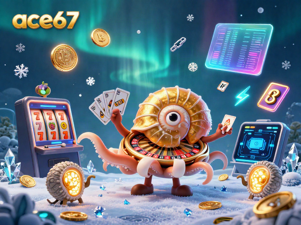 Experience thrilling gameplay with ace67 featuring an ancient nautilus roulette wheel and vibrant slot elements.