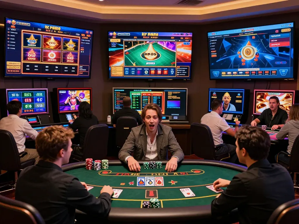 Engaging gameplay at kp88 with players celebrating wins at an online casino.