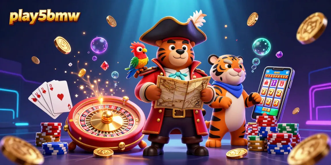 Experience thrilling gameplay at play5bmw with a 3D pirate scene showcasing dynamic casino elements.