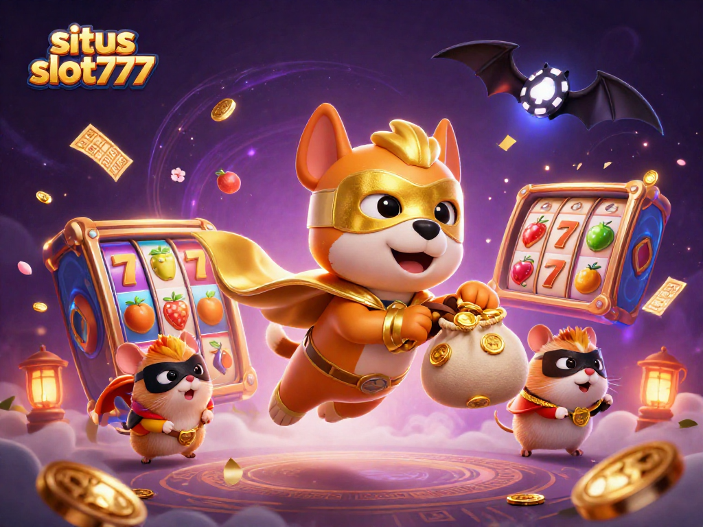 Engage with situs slot777’s thrilling jackpots and colorful gaming elements in this dynamic illustration.