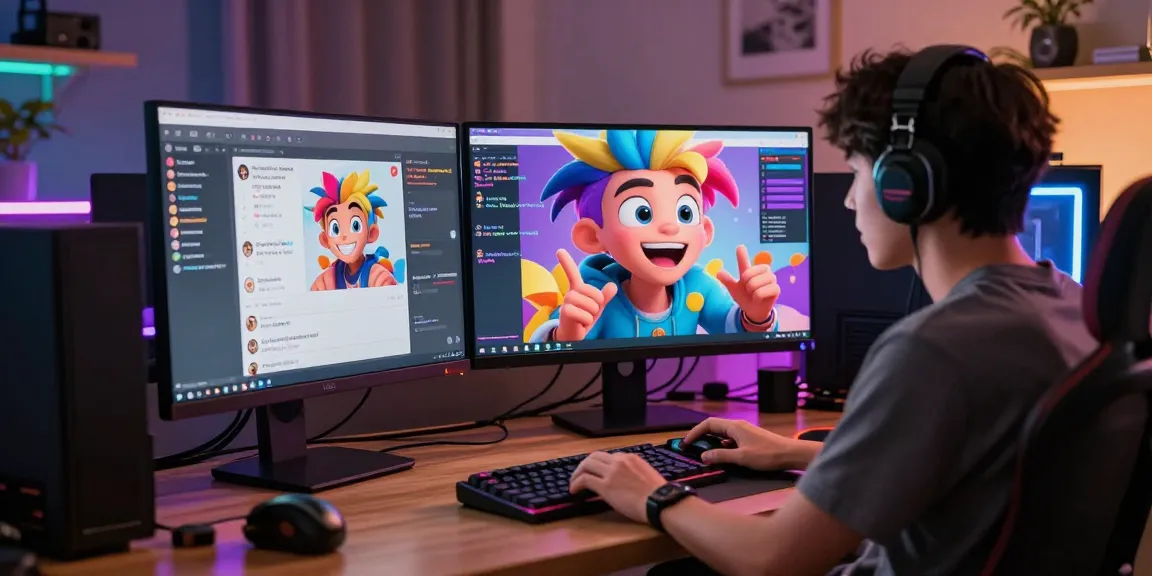 Engaging hentai chat AI character in vibrant digital conversation, showcasing playful interaction and modern gaming setup.