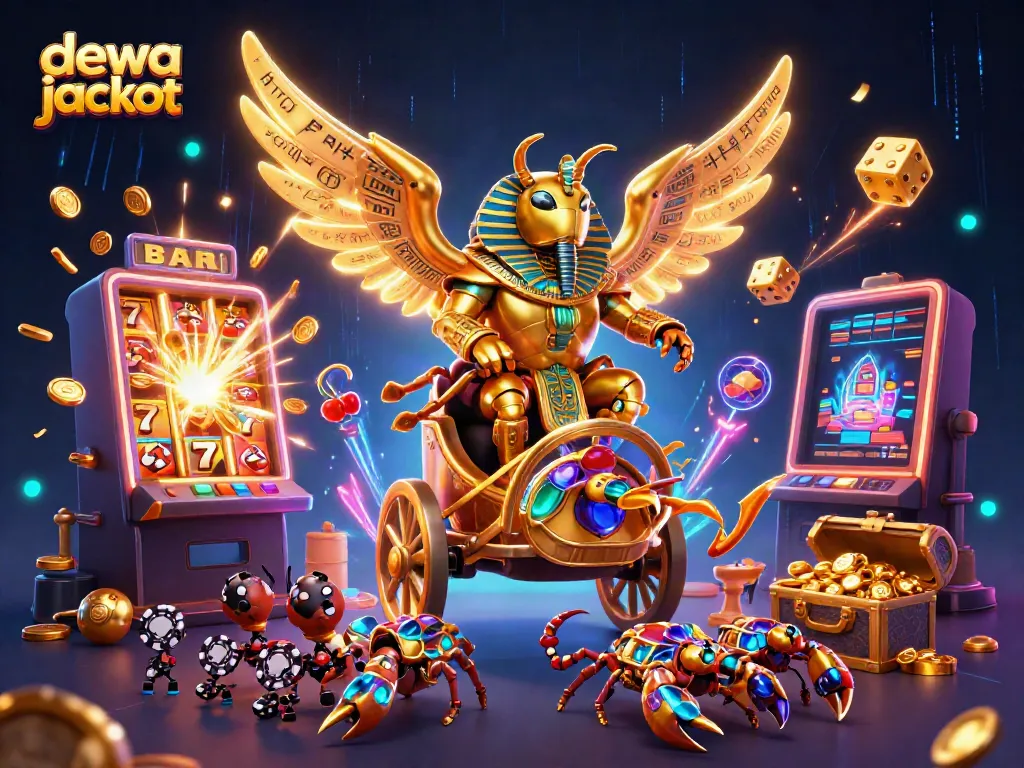 Slot jackpot dewa jackpot dengan skarab emas dan simbol permainan