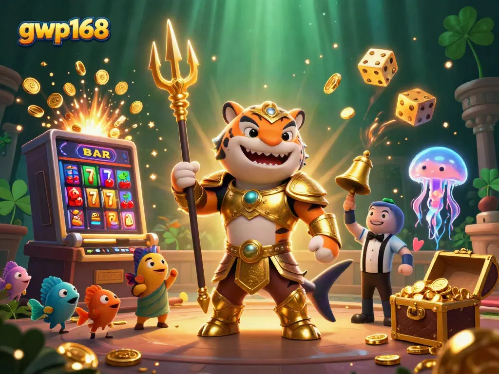 Permainan jackpot menarik di GWP168 dengan ikan penjaga arena memeriahkan suasana.