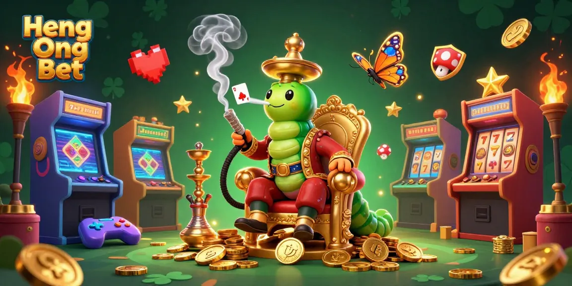 Experience high-stakes action with Heng Ong Bet in this vibrant casino-themed illustration.
