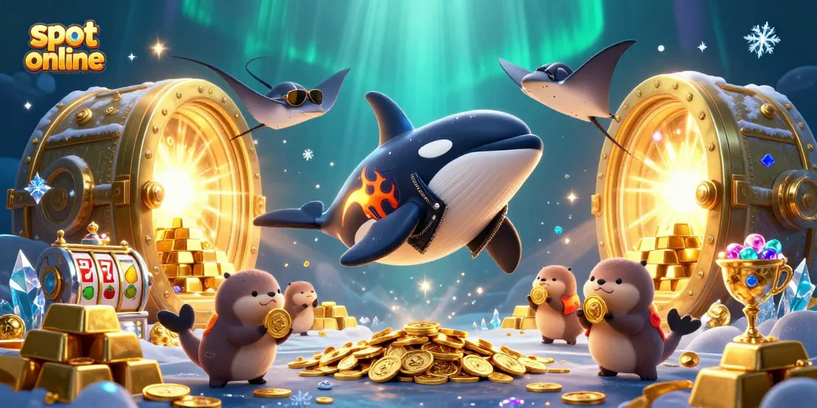 Spin the slot online reels and win as the orca and stingray celebrate with treasure!