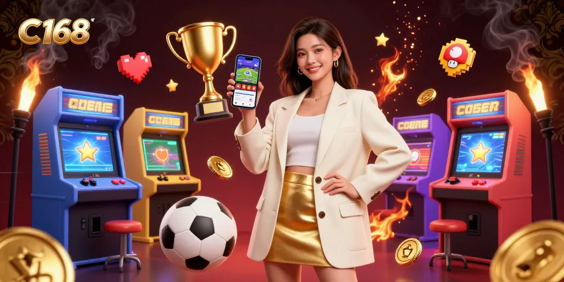 Experience the excitement of online sports betting with C 168 casino elements and vibrant graphics.
