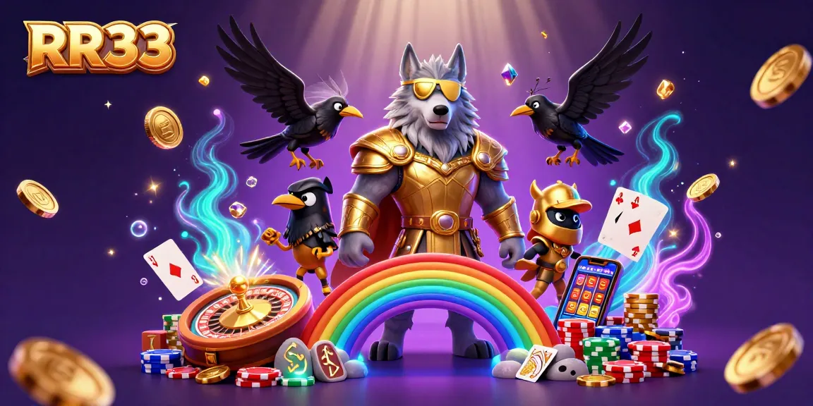 Experience the excitement of RR33 online gaming with captivating Norse characters and casino elements.