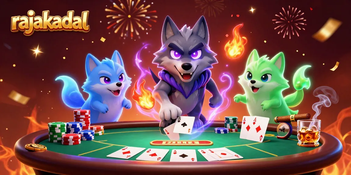Menangkan permainan di rajakadal dengan koin emas dan tumpukan chip poker berwarna-warni.
