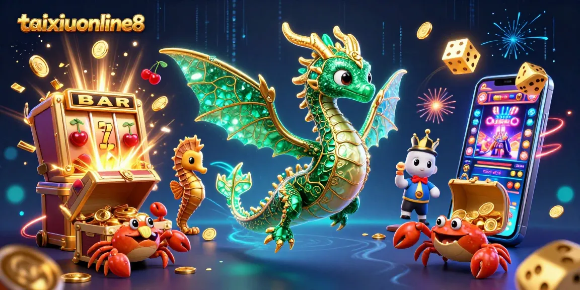 Enhance your gameplay with taixiuonline8's vibrant 3D casino scene featuring dynamic characters and thrilling slot elements.