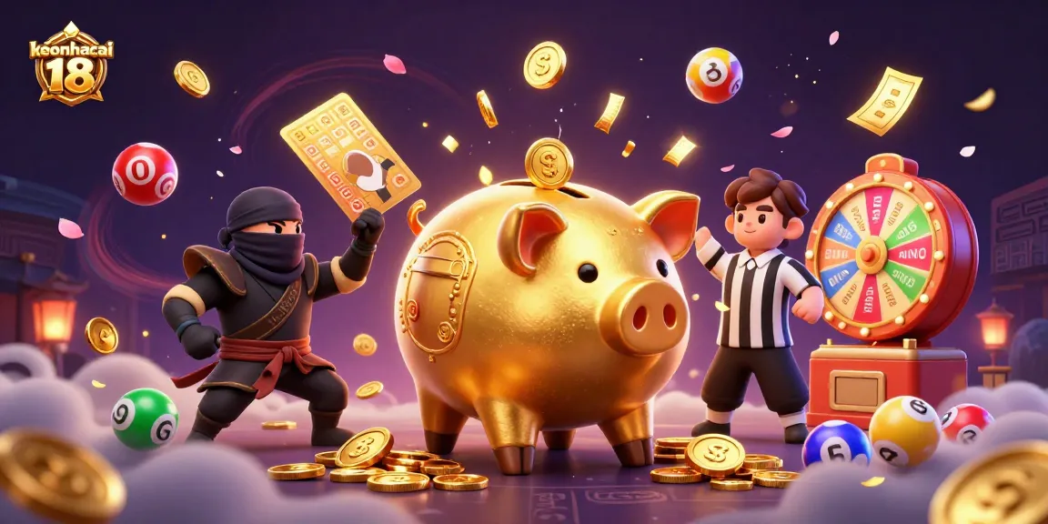 Experience exciting wins with keonhacai 18 in this vibrant lottery scene featuring dynamic elements.
