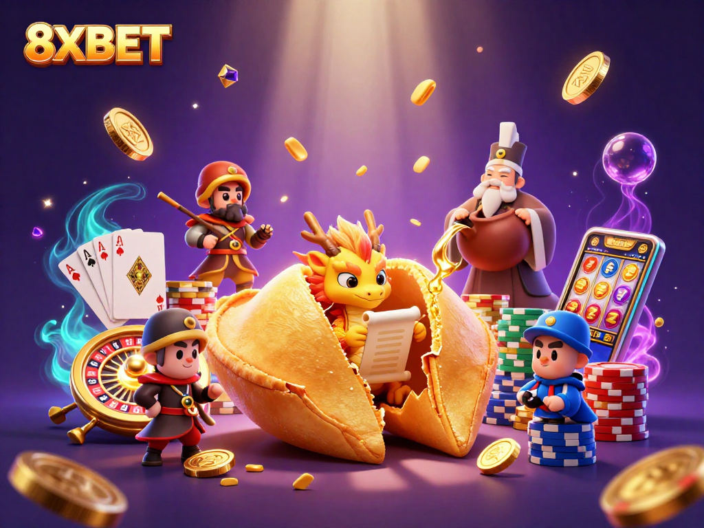 Experience the thrill of 8XBET with dynamic gaming elements and vibrant characters in action.