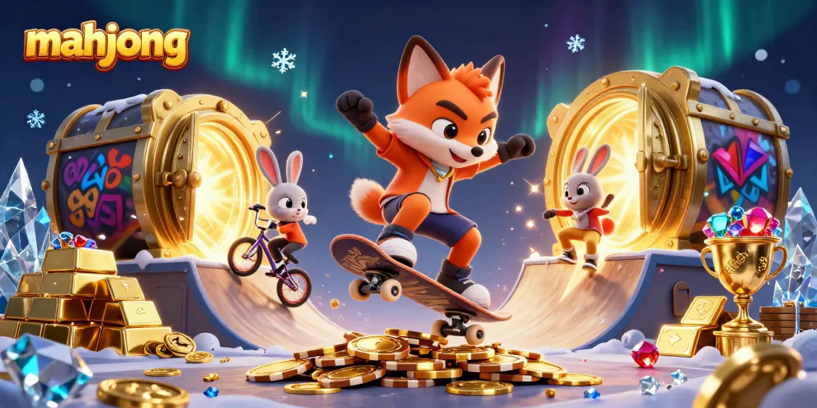 Experience thrilling mahjong action with animated characters and vibrant casino elements.