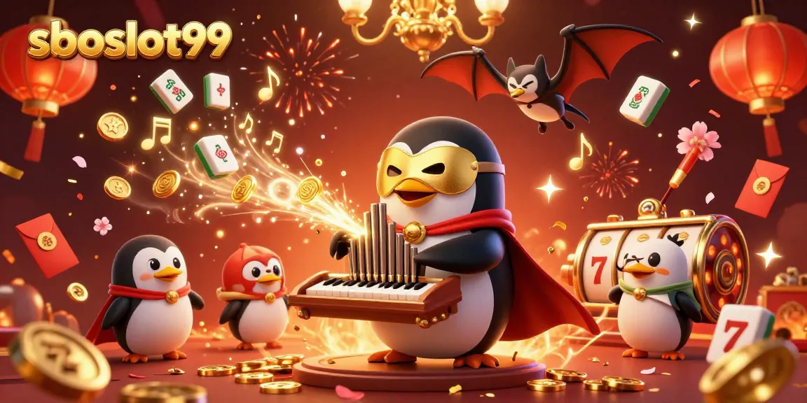 Experience thrilling moments at sboslot99 with our charming penguin and festive casino elements.
