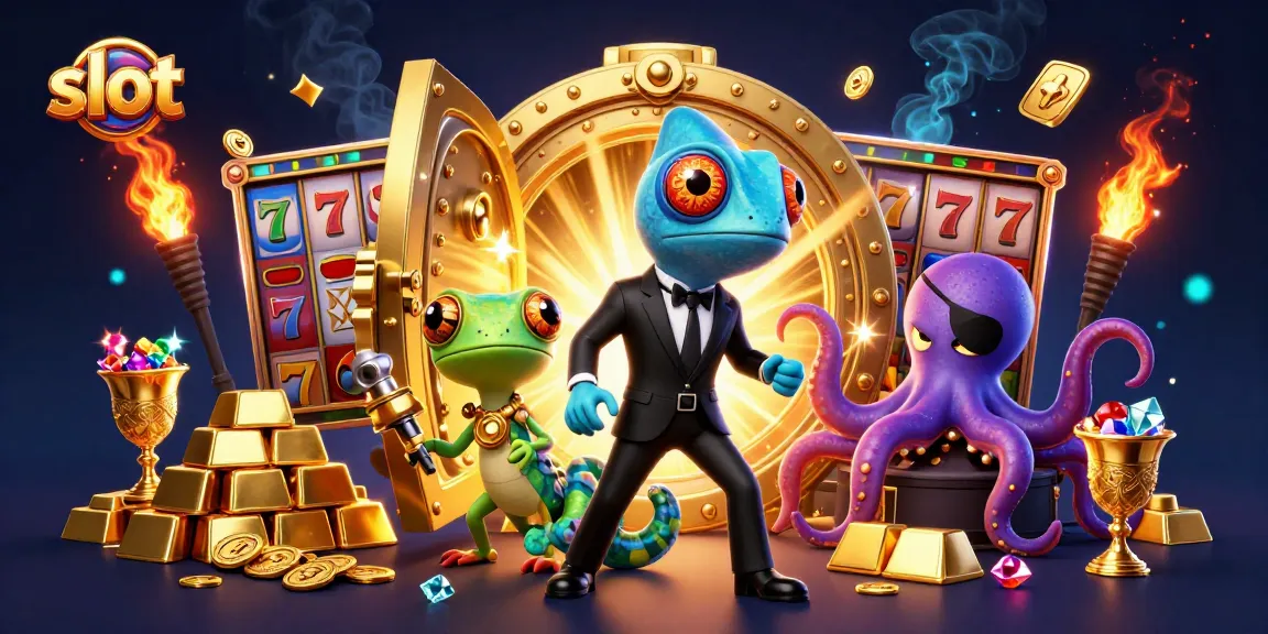 Menangkan slot dengan kombo beruntung di gambar 3D penuh warna dan detail