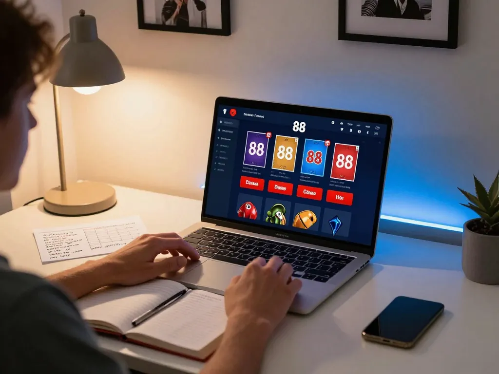 Experience open 88 with a player strategizing in a cozy home gaming setup.