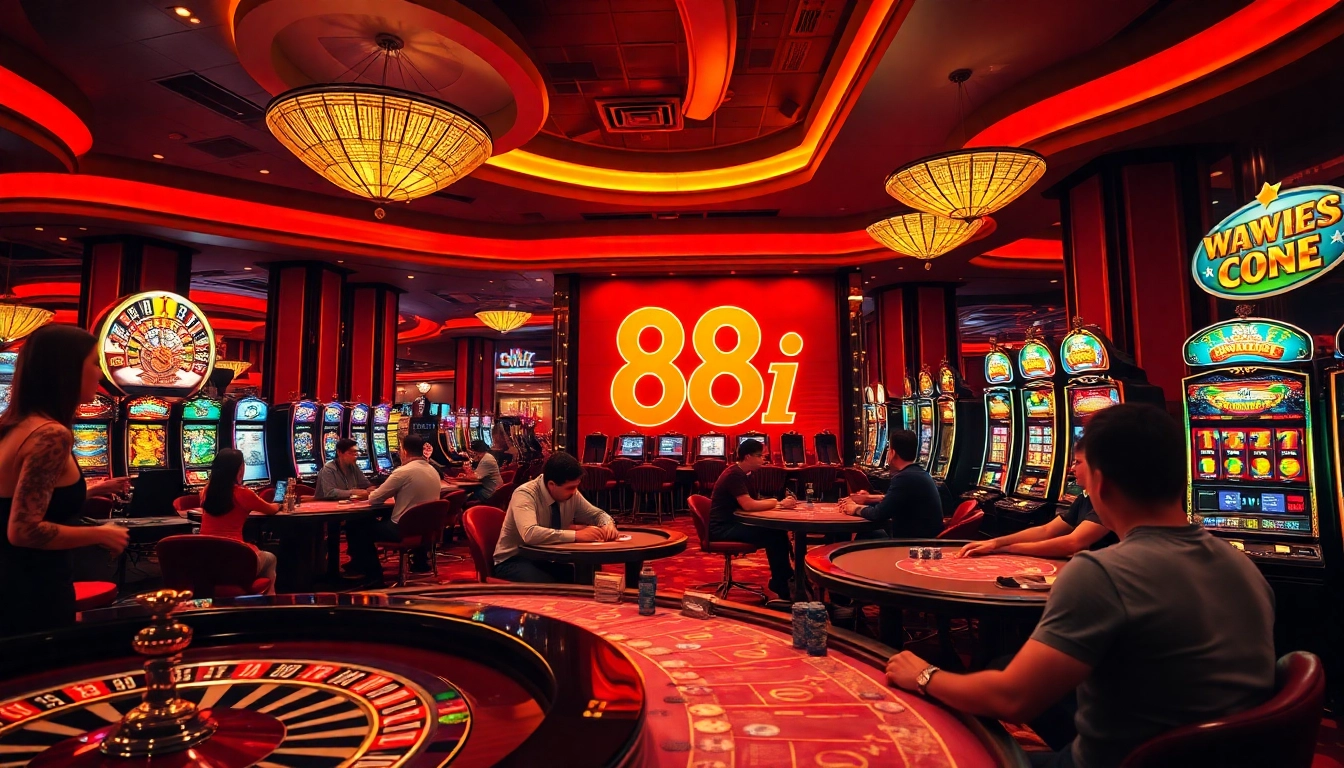 Experience thrilling gameplay at 88i casino with vibrant roulette wheels and poker tables.
