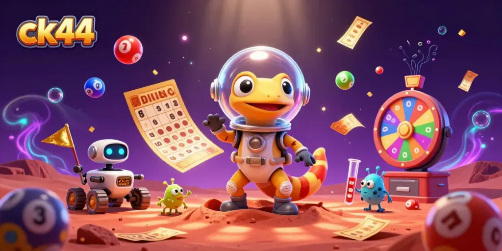 Engage in thrilling gaming fun with ck44 at a fantastic alien casino scene.