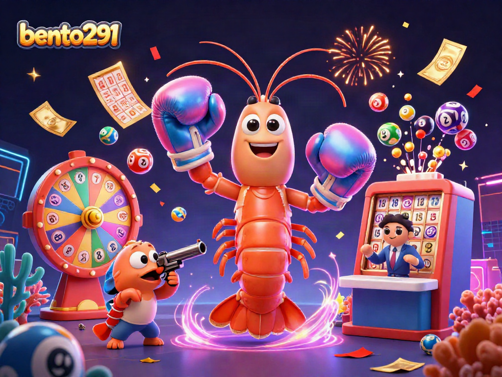 Experience the excitement of bento291 with vibrant lottery elements and energetic characters.