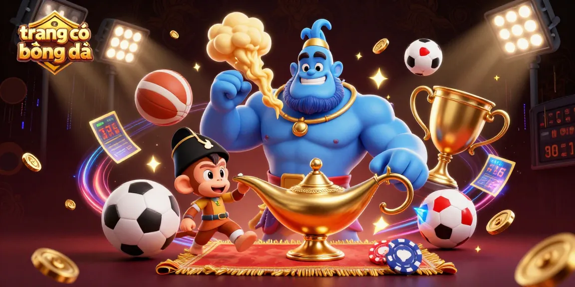 Engage in thrilling sports betting action with trang cá cược bóng đá illustrated by a vibrant 3D scene.