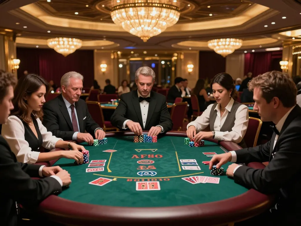 Playing blackjack at af88 com casino table surrounded by colorful chips and cards.