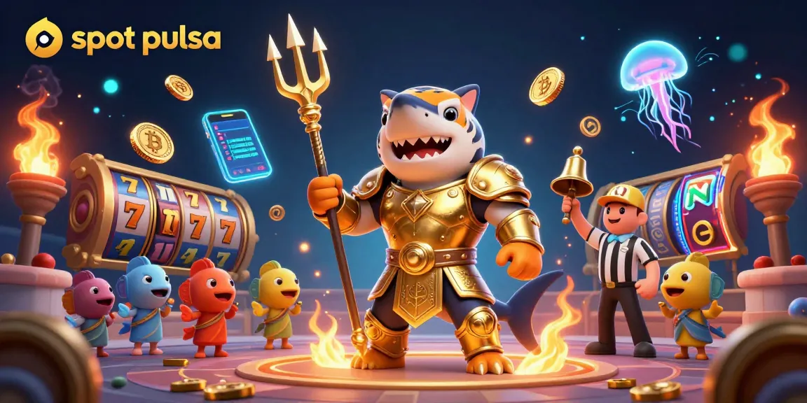 Slot pulsa memberikan kemenangan besar di mesin slot dengan suasana koloseum bawah laut dan karakter unik.