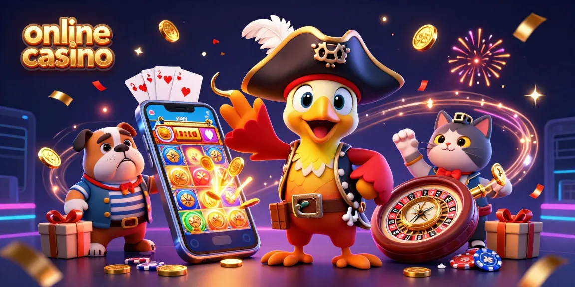 Engage with the online casino adventure featuring a pirate captain, first mate bulldog, and ship's cat.