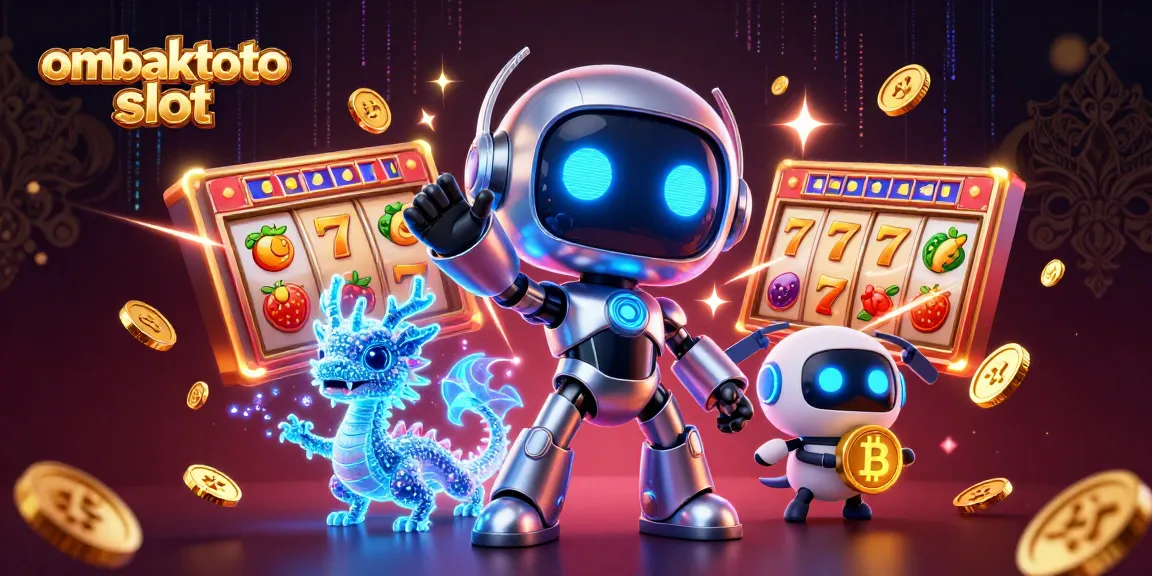 Experience vibrant ombaktoto slot action featuring a futuristic robot and jackpot symbols.