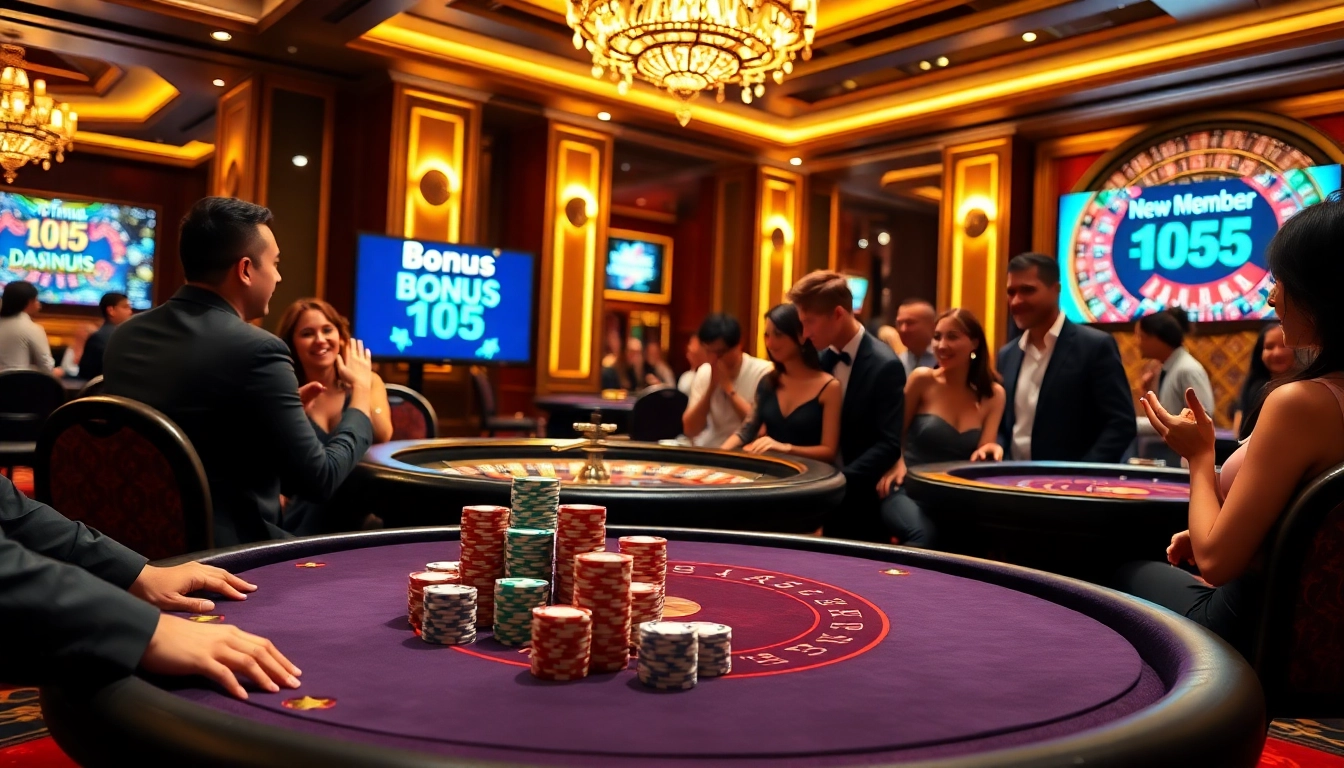 Experience the thrill of winning with a bonus new member 105 promotion at an elegant casino table.