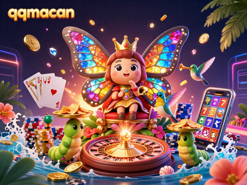 Experience the magical world of qqmacan with vibrant characters and dynamic casino elements.
