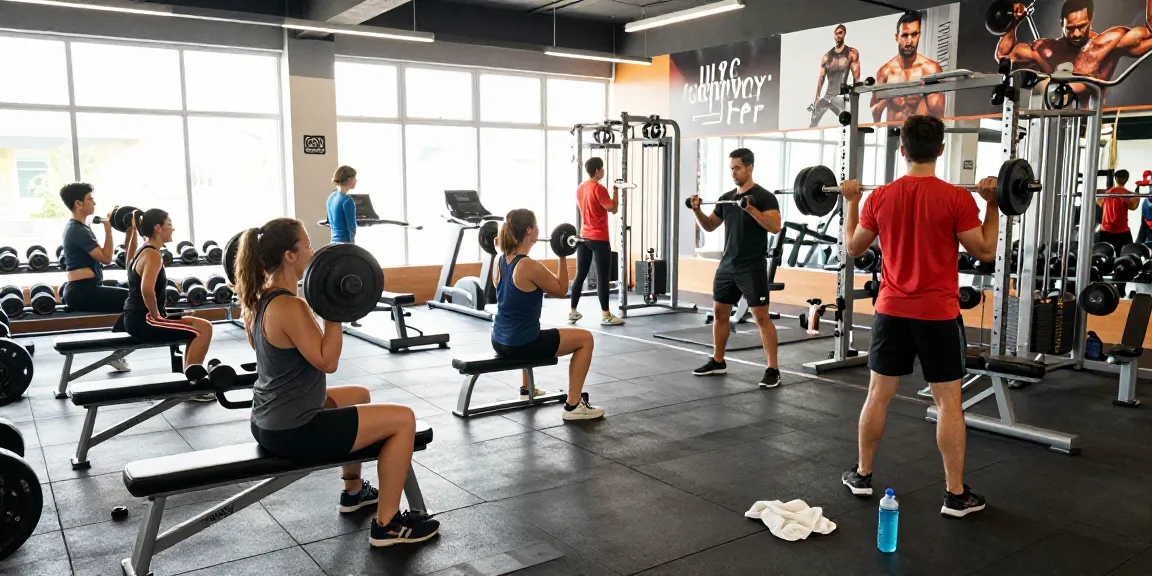 Astera Steroid Shop showcases athletes working out in a vibrant gym, promoting fitness and health.