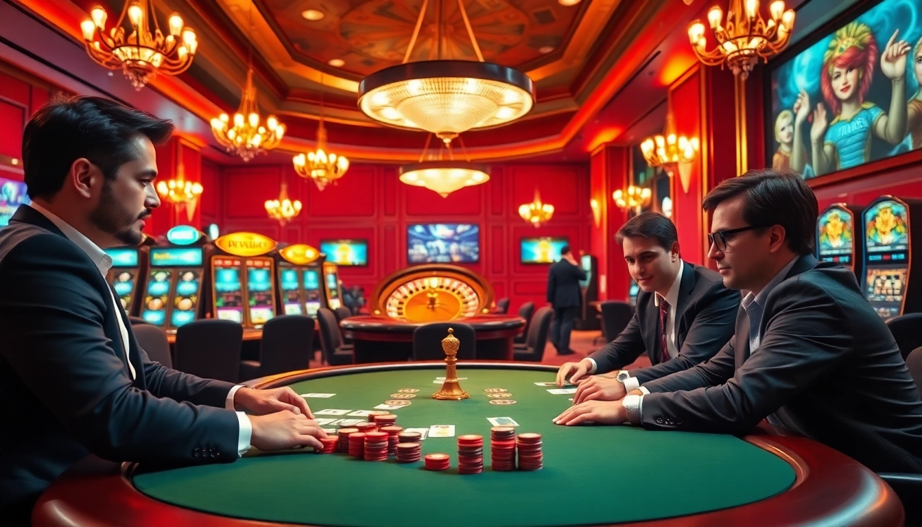 Intense poker action at https://xx88.nl/ casino with vibrant chips and roulette backdrop.