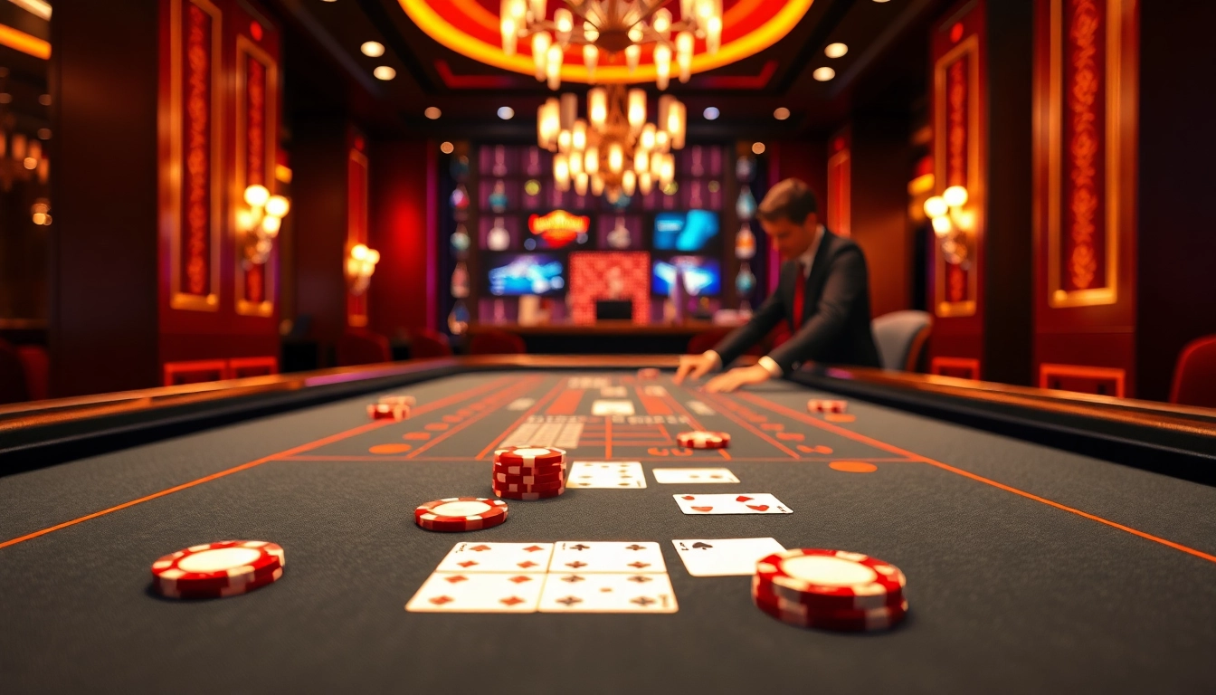 에볼루션 바카라 게임 테이블에서 카드와 칩으로 즐기는 사람들 모습