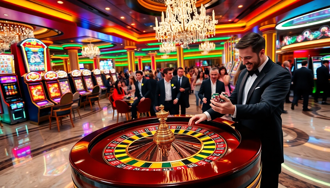 Experience the thrill of betting at NH8833.com with vibrant roulette action in a luxurious casino atmosphere.