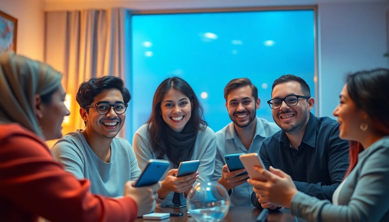 مشهد تفاعلي لمستخدمي شات عربي في غرفة محادثة رقمية نابضة بالحياة، يعكس المجتمع والاتصال.