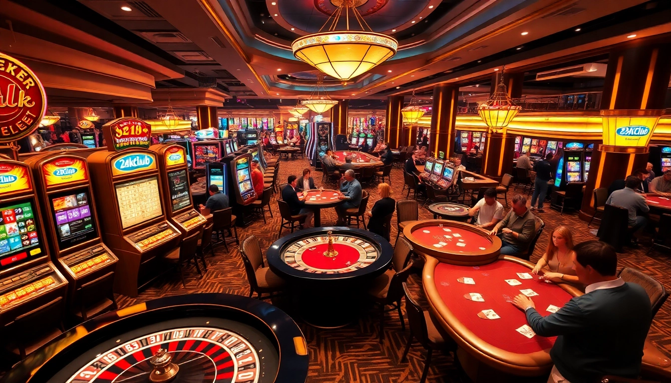 Người chơi 24kclub tận hưởng trải nghiệm casino đầy kịch tính với những máy đánh bạc sống động và những trò chơi bàn hấp dẫn.